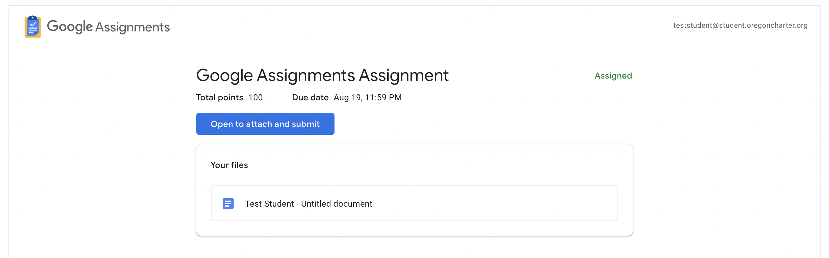 google assignment problem